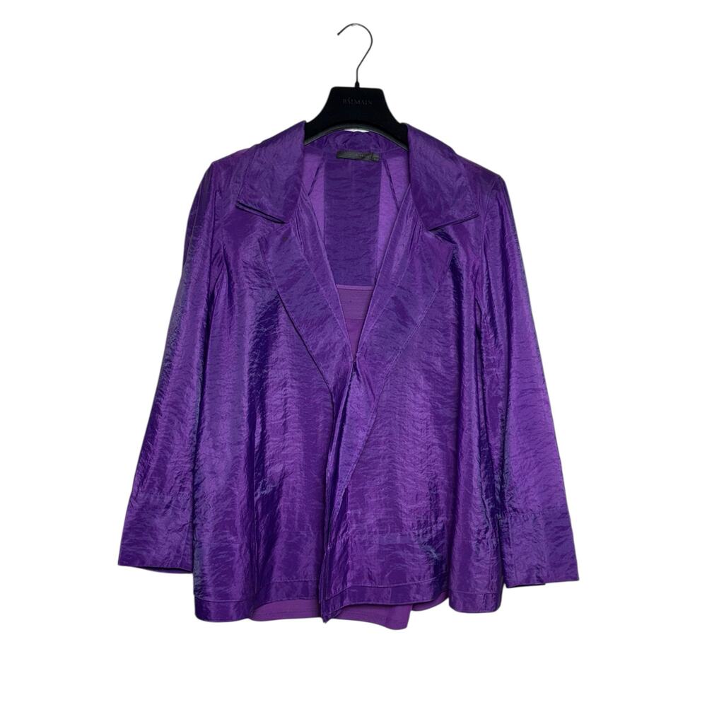 Donna Karan Vintage Purple Silk Blouse Size 10 - Picture 2 of 11